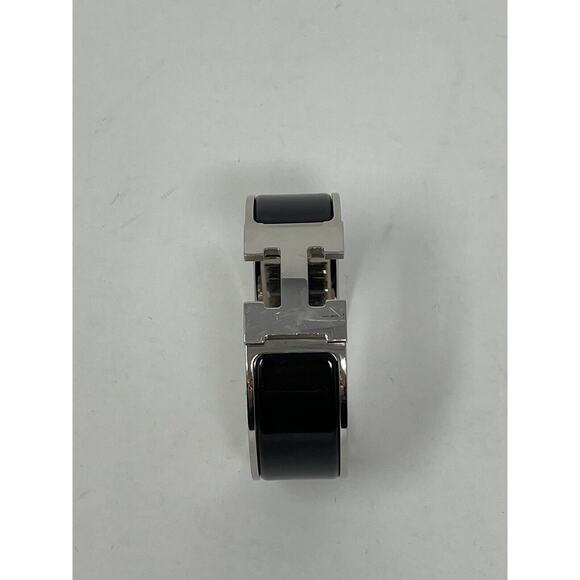 Hermes Clic Clac H Bracelet Black and Silver - Picture 5 of 10